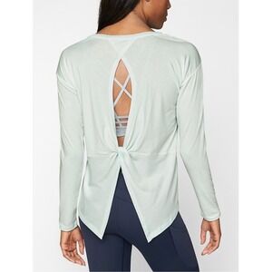 Long‎ sleeve women's athleta green open back short sleeve